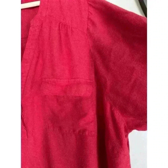 Torrid Shirt Top Womens Plus Harper Sz 4 Red Button Up Pockets Roll Tab Flowy - Picture 5 of 9